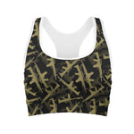 Military Guns Pattern Print Women's Sports Bra