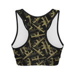Military Guns Pattern Print Women's Sports Bra