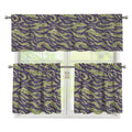 Military Tiger Stripe Camouflage Print 3 Piece Kitchen Curtains
