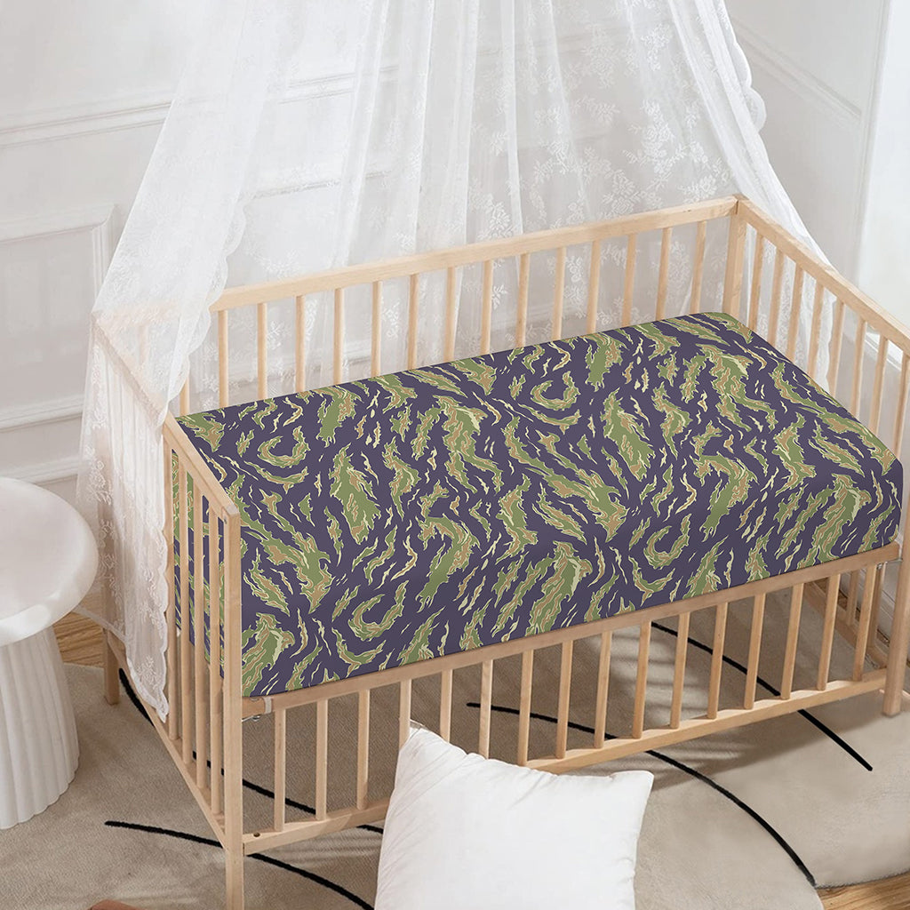 Military Tiger Stripe Camouflage Print Baby Crib Sheet