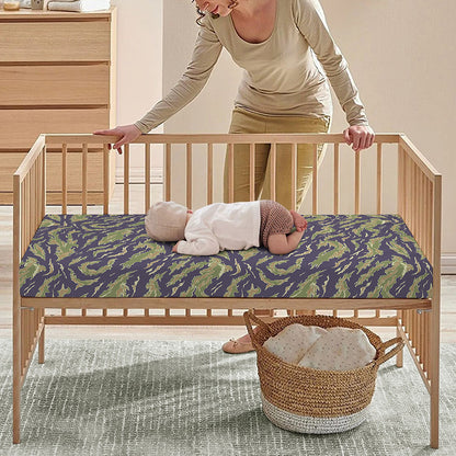 Military Tiger Stripe Camouflage Print Baby Crib Sheet