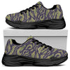 Military Tiger Stripe Camouflage Print Black Chunky Shoes