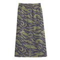 Military Tiger Stripe Camouflage Print Cotton Front Slit Maxi Skirt