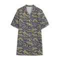 Military Tiger Stripe Camouflage Print Cotton Hawaiian Shirt