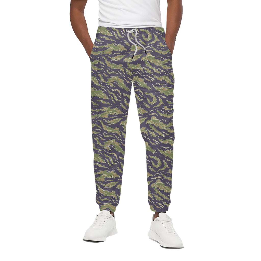Military Tiger Stripe Camouflage Print Cotton Pants