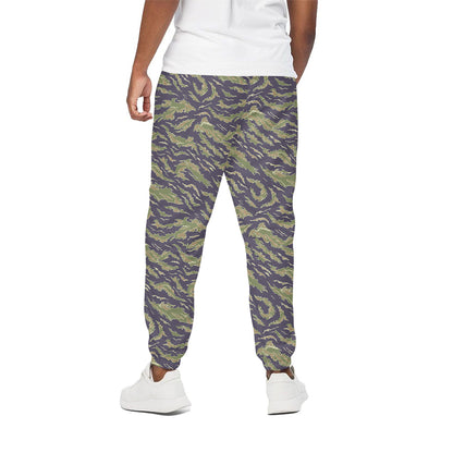 Military Tiger Stripe Camouflage Print Cotton Pants
