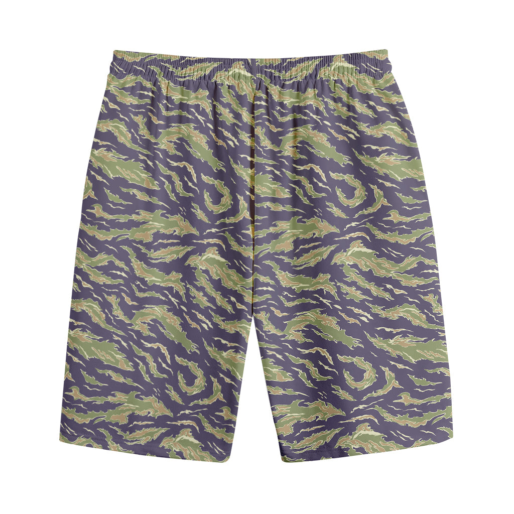 Military Tiger Stripe Camouflage Print Cotton Shorts