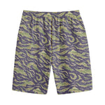Military Tiger Stripe Camouflage Print Cotton Shorts