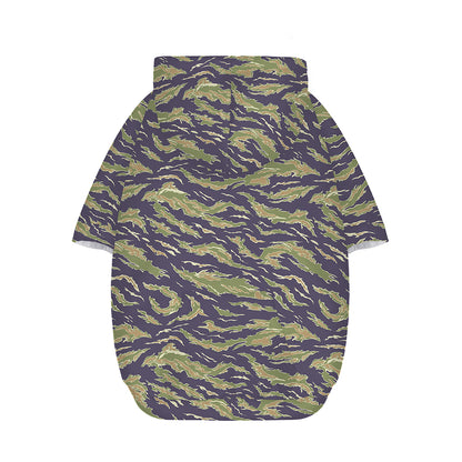 Military Tiger Stripe Camouflage Print Dog Zip Up Hoodie