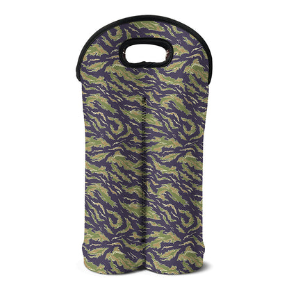 Military Tiger Stripe Camouflage Print Double Neoprene Wine Tote