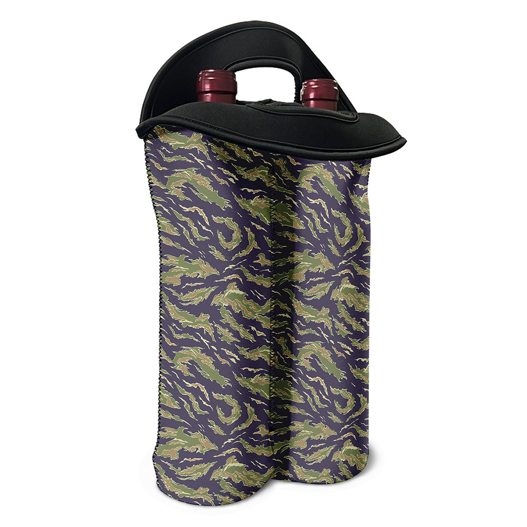 Military Tiger Stripe Camouflage Print Double Neoprene Wine Tote