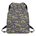 Military Tiger Stripe Camouflage Print Drawstring Backpack