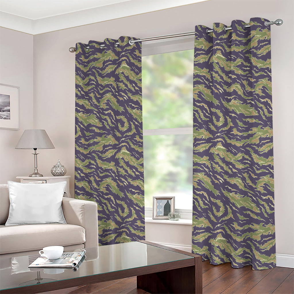 Military Tiger Stripe Camouflage Print Extra Wide Grommet Curtains