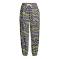 Military Tiger Stripe Camouflage Print Fleece Lined Knit Pants