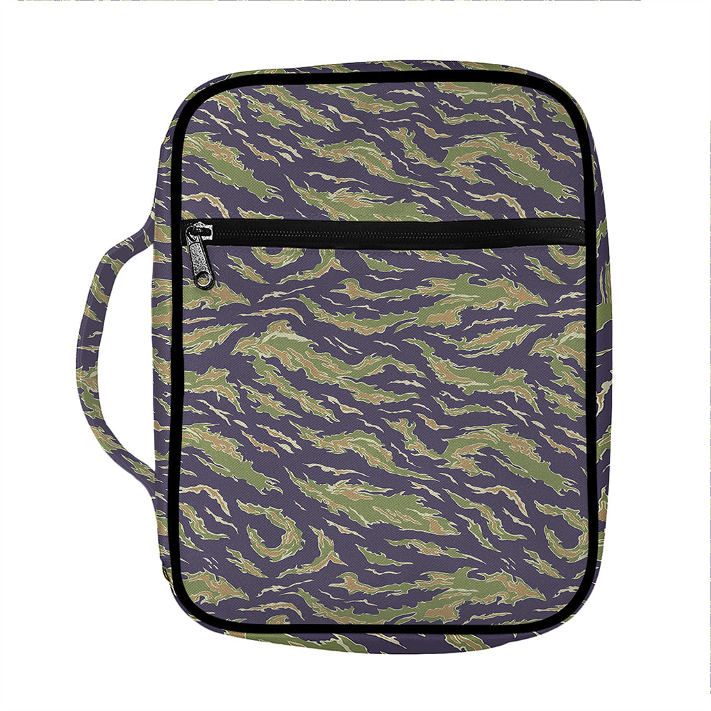 Military Tiger Stripe Camouflage Print Front Pocket Bible Bag