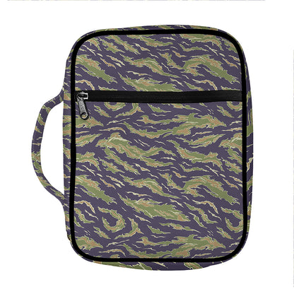 Military Tiger Stripe Camouflage Print Front Pocket Bible Bag