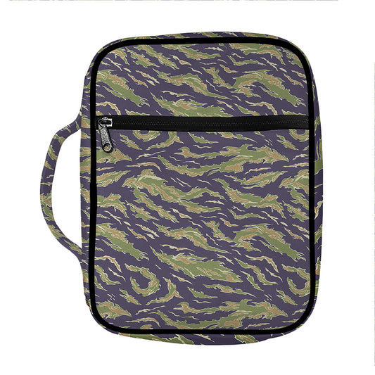 Military Tiger Stripe Camouflage Print Front Pocket Bible Bag