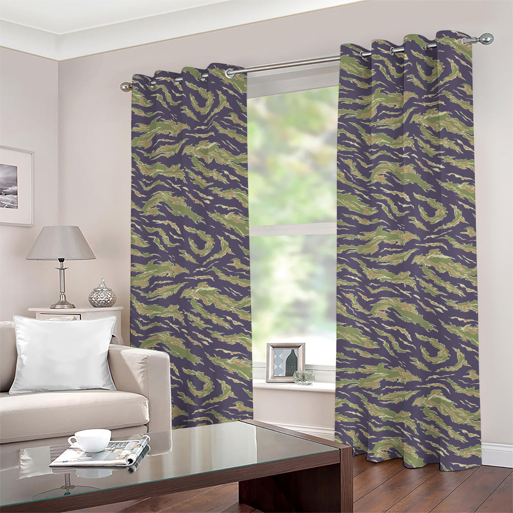 Military Tiger Stripe Camouflage Print Grommet Curtains