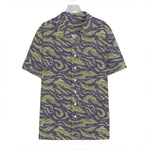 Military Tiger Stripe Camouflage Print Hawaiian Shirt