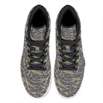 Military Tiger Stripe Camouflage Print High Top Leather Sneakers