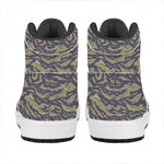 Military Tiger Stripe Camouflage Print High Top Leather Sneakers