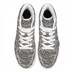 Military Tiger Stripe Camouflage Print High Top Leather Sneakers