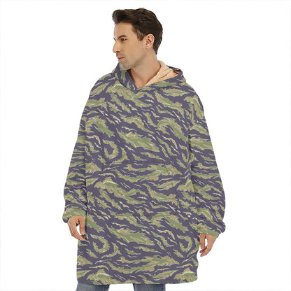 Military Tiger Stripe Camouflage Print Hoodie Blanket