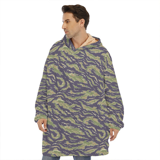 Military Tiger Stripe Camouflage Print Hoodie Blanket