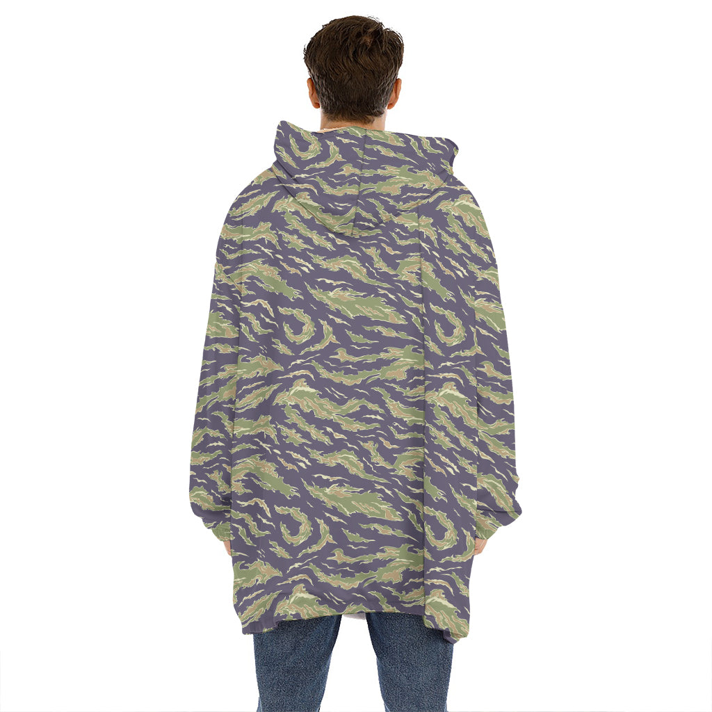 Military Tiger Stripe Camouflage Print Hoodie Blanket