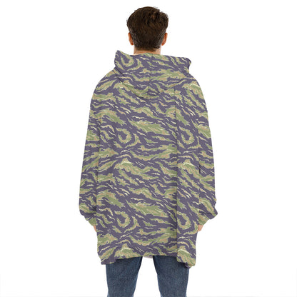 Military Tiger Stripe Camouflage Print Hoodie Blanket