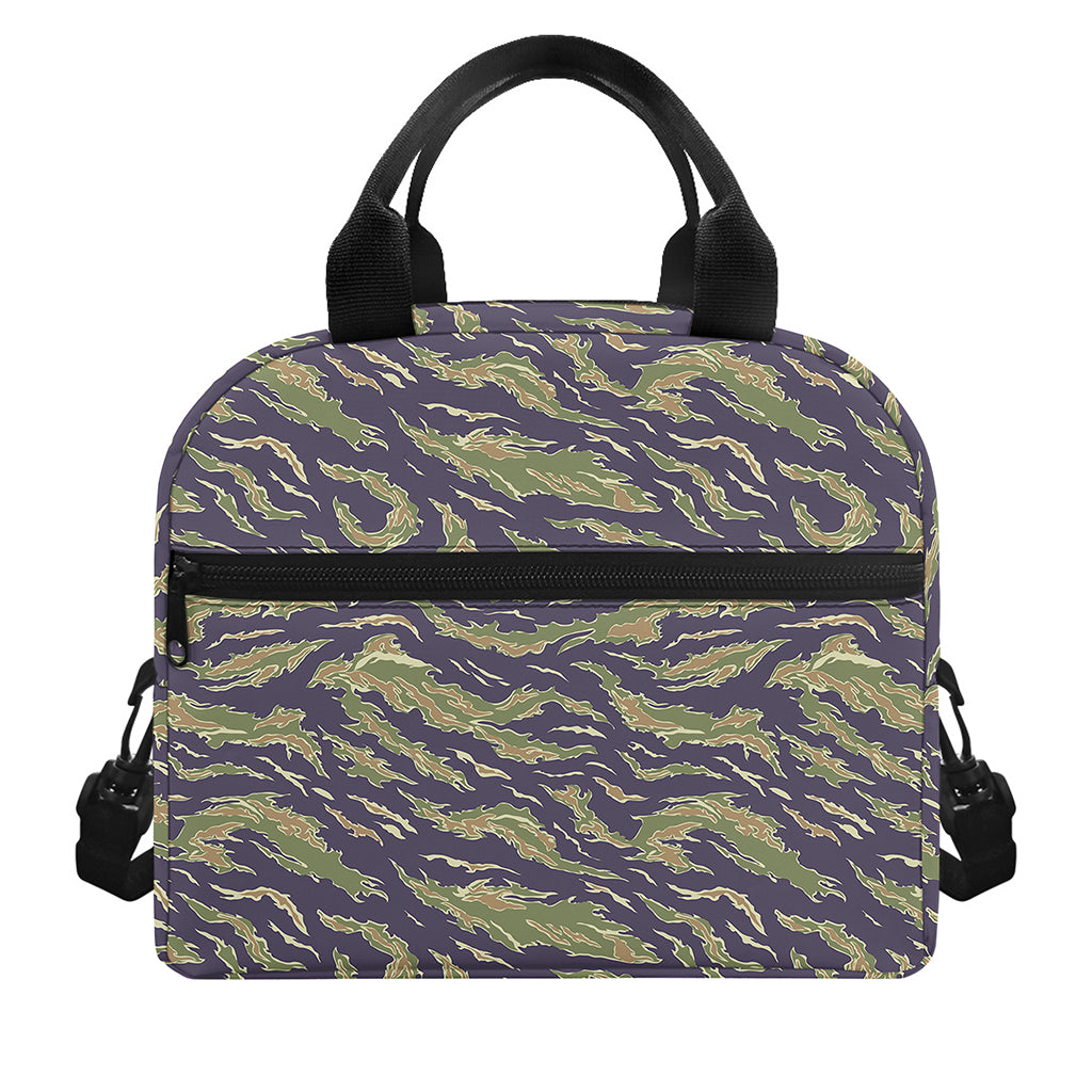 Military Tiger Stripe Camouflage Print Insulated Lunch Bag