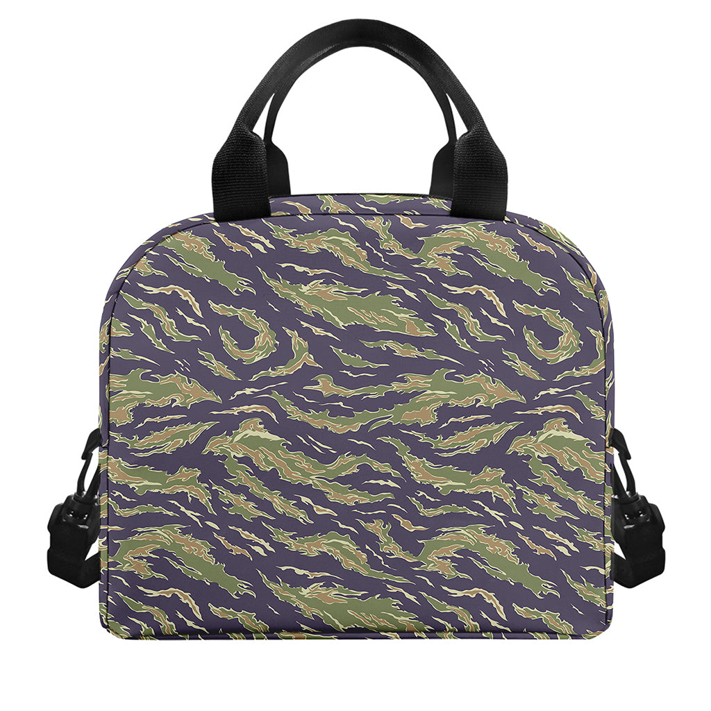 Military Tiger Stripe Camouflage Print Insulated Lunch Bag