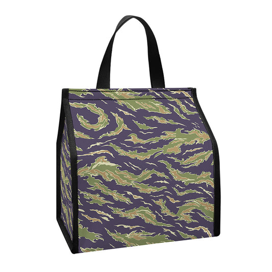 Military Tiger Stripe Camouflage Print Insulated Lunch Tote