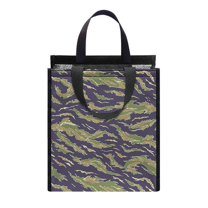 Military Tiger Stripe Camouflage Print Insulated Lunch Tote
