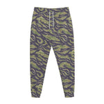 Military Tiger Stripe Camouflage Print Jogger Pants