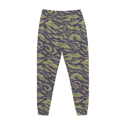 Military Tiger Stripe Camouflage Print Jogger Pants
