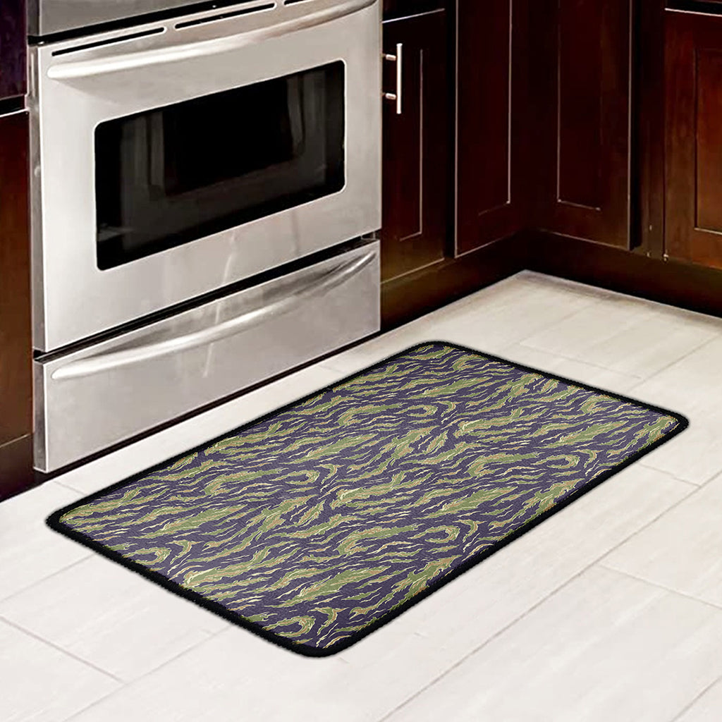 Military Tiger Stripe Camouflage Print Kitchen Mat