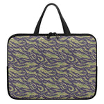 Military Tiger Stripe Camouflage Print Laptop Sleeve With Handle