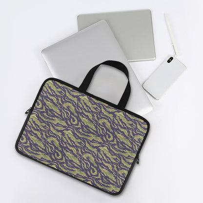 Military Tiger Stripe Camouflage Print Laptop Sleeve With Handle