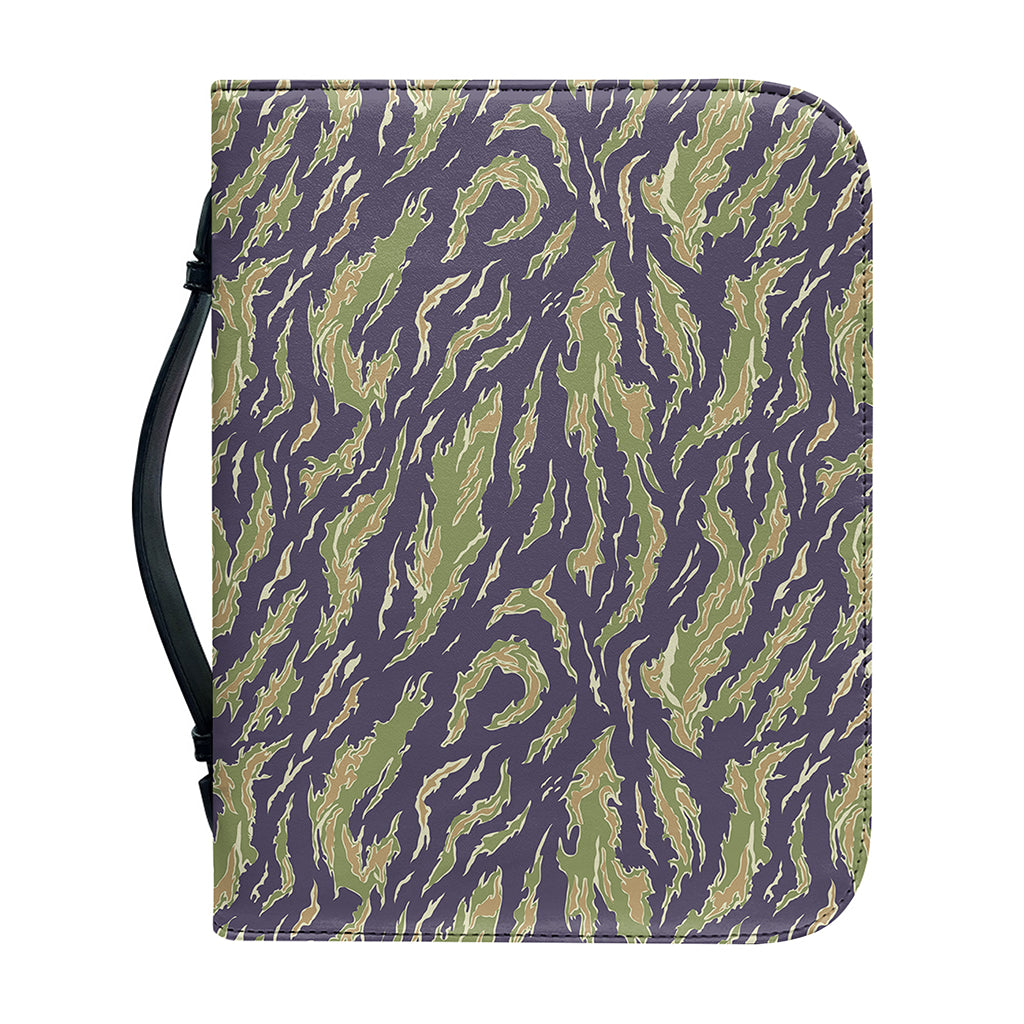 Military Tiger Stripe Camouflage Print Leather Bible Cover