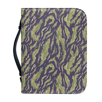 Military Tiger Stripe Camouflage Print Leather Bible Cover