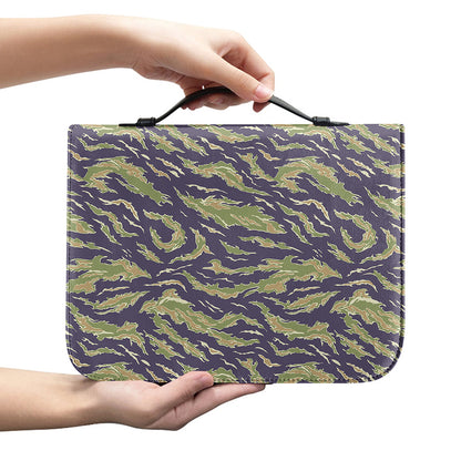 Military Tiger Stripe Camouflage Print Leather Bible Cover