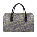 Military Tiger Stripe Camouflage Print Leather Duffel Bag