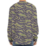 Military Tiger Stripe Camouflage Print Long Sleeve Baseball Jersey
