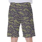 Military Tiger Stripe Camouflage Print Men's Beach Shorts