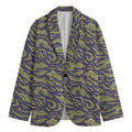 Military Tiger Stripe Camouflage Print Men's Blazer
