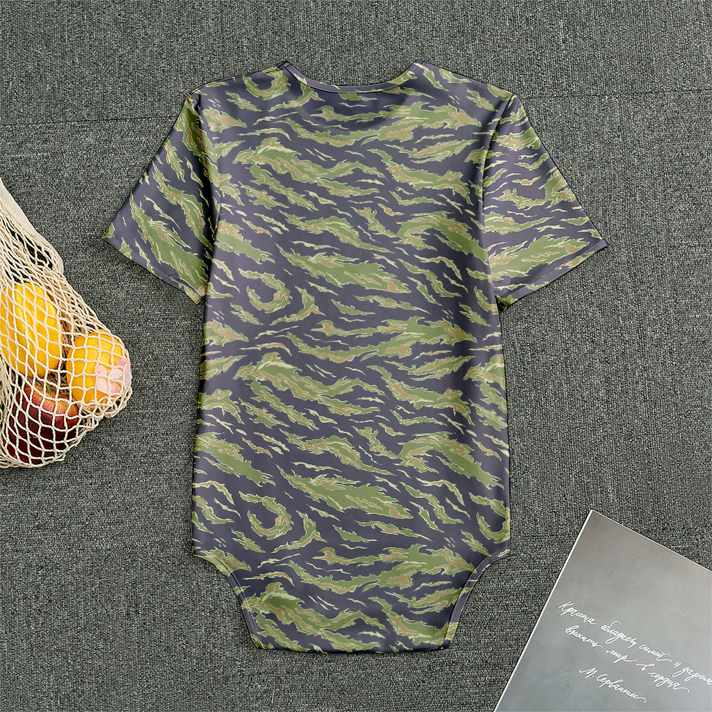 Military Tiger Stripe Camouflage Print Men's Bodysuit