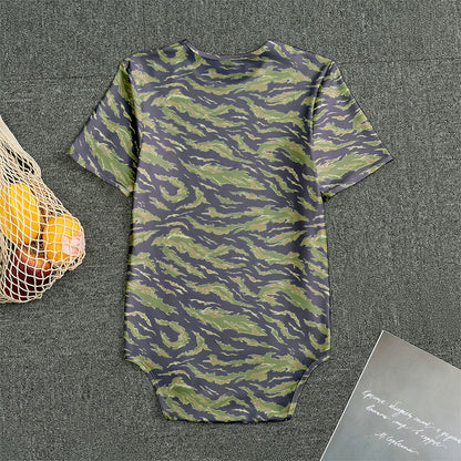 Military Tiger Stripe Camouflage Print Men's Bodysuit