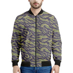 Military Tiger Stripe Camouflage Print Men's Bomber Jacket