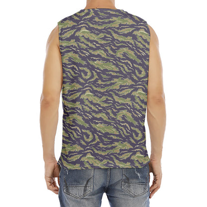 Military Tiger Stripe Camouflage Print Men's Fitness Tank Top